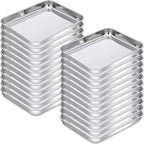 meekoo 24 Pcs Baking Sheet Pan Cookie Sheet Set for Oven Stainless Steel Trays Nonstick Small Serving Tray Cake Toaster Metal Food Trays, Oven and Dishwasher Safe (9 x 6.7 x 1 Inch)
