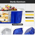 EUSOAR Creme Brulee Ramekins Disposable, 50pcs 10oz Cupcake Liners Foil Baking Cups with Lids, Aluminum Muffin Cups Square Dessert Wrappers Mini Cake Loaf Bread Pans for Wedding Birthday Party