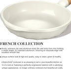 COOKLOVER Nonstick Frying Pan 100% PFOA Free Cookware Induction Skillet Stir Fry Pan (Cream white, 7.9 inch)