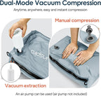Vacuum Bags for Travel Luggage with Wireless Pump, Compression Bags for Carry On Suitcases and Backpack, Vacuum Seal Packing cube for Cloth Packing (2PC + PUMP)