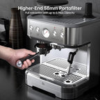 Espresso Machine with Milk Frother and Grinder, All in One Cappuccino Latte Espresso Maker for Home Barista, Built-In Bean Grinder, 85 oz Removable Water Tank, Coffee maker Machine
