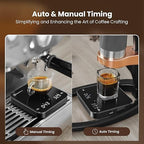 Rechargeable Mini Coffee Scale with Timer, Maestri House Espresso Scale, 2kg/0.1g Accurate Scale for Espresso and Pour-Over Coffee, Portable Digital Kitchen Scale with Automatic Timing（Black）