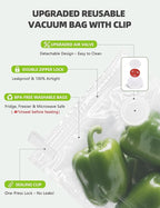 Vacuum Sealer Bags, Reusable Vacuum Zipper Bag, BPA Free Heavy Duty Vacuum Storage Bag for Food 15 Bags (15 Large Bags (10.24x13.39 in))