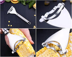 Corn Peeler, Corn stripper for corn on the cob remover tool,Stainless steel multifunctional Kitchen Grips Corn planer Cob Cutter kernels, with Hand Protect
