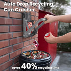 Kotto Can Crusher - Wall Mounted Can Crushers for Recycling - with Auto-Drop System -Built-in Bottle Opener-Crushes 8-16oz Cans-Includes Kitchen Storage Bag-Heavy Duty Can Crusher for Home Use-Gray