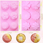 3PCS Flower Soap Molds,Silicone Soap Molds,Silicone Molds for Soap Bath Bombs Shower Steamer Lotion Bars Handmade Cake Chocolate