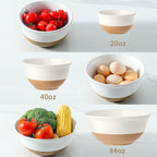 Ceramic Bowls Set, Large Mixing Bowls Set of 3 for Cooking, Baking, Prepping, Nesting, Stoneware Serving Bread Bowls for Kitchen, 2.1/1.0/0.5 Qt, Oven, Dishwasher, Microwave Safe, White