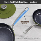 Nuwave Lux 13pc Forged Lightweight Cookware Set PFAS Free, Healthy G10 Duralon Ceramic Coating, Ultra Non-Stick, Stay-Cool Handles, Works on All Cooktops & Induction Ready