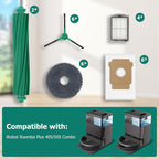 Replacement Parts for iRobot Roomba Plus 405 Combo/505 Combo Robot Vacuum Accessories, 2 Roller Brush, 6 Mop Pads, 4 Filters, 6 Side Brush, 6 Vacuum Bags