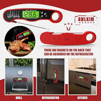 Digital Meat Thermometer for Cooking - IP67 Waterproof Kitchen Thermometer with Backlight and Hold, Fast Instant Read Thermometer, Candy Making, Outside Grill, Stocking Stuffers for Men-2 Pack