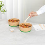 Restaurantware Compostable Paper Food Containers 50 Pack Of 50 oz BPI-Certified Round Kraft Salad Bowls Disposable Grease-Resistant Meal Prep Take Out Containers For Ice Creams, Soups, Snacks