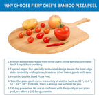 12.6” Bamboo Pizza Peel - Lightweight Smooth Wooden Pizza Paddle and Pizza Cutting Board with 8 Slice Grooves, Outdoor Pizza Oven Accessories, 19.7 Inch x 12.6 Inch
