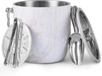 Insulated Ice Bucket, 3L Double Wall Stainless Steel Ice Bucket with Tongs,Lid, Scoop and Strainer, Ice Buckets for Parties,Cocktail Bars, Chilling Beer, Champagne, Wine Bottles