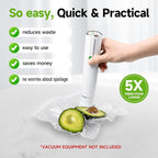 Vacuum Sealer Bags, 30 Reusable Vacuum Sealer Bags for Food, BPA-Free, Meal Prep and Sous Vide Cooking,Works for Handheld Sealer and Vac Sealer Machine with External Vacuum Systems