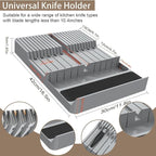 NIUXX Knife Drawer Organizer, Large Capacity In-Drawer Knife Block Set Holds 20 Knives and 1 Sharpening Steel (Not Included), Suitable for Knife Organizer for Kitchen Drawer