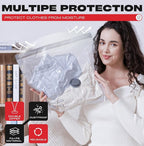 Vacuum Seal Bags for Clothing, 18 Pack Travel Vacuum Storage Bags with USB Pump, Carry On Compression Packing Bag for Luggage, Space Saver Travel Kit for Clothes