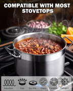 Cooks Standard Stockpots Stainless Steel, 16 Quart Professional Grade Stock Pot with Lid, Silver