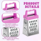 6Pcs Mini Cheese Grater, Stainless Steel Professional Box Grater Efficient Kitchen Small Gadget for Grating Garlic Ginger Vegetable Chocolate Parmesan