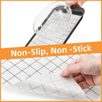 Silicone Baking Mat Roll, 12 In x 8 FT Non-Stick Grid Pastry Mat Free Cutting, Heat Resistant Food Grade Counter Mat, Air Fryer Liner for Pizza, biscuit, Pie Crust