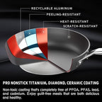 MsMk 8 inch Small Frying Pan with Lid, Burnt also Non stick Omelette pan, PFOA Free Non-Toxic, Scratch-resistant, for gas, electric and induction