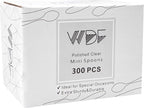 WDF 300 Pieces Clear Plastic Mini Spoons for Desserts 4 Inches Clear Plastic Spoons Heavy Duty Perfect for Cake, Desserts