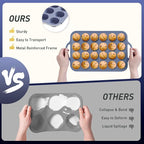 24 Cups Silicone Muffin Pan with Metal Reinforced Frame Mini Size Cupcake Tray Egg Mold Kitchen Stuff Accessories New Home Essential First Department Must Haves Gadget Thing Housewarming Hostess Gift