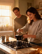 AGOGO Milano Moka Pot, Stovetop Espresso Maker, Greca, Coffee Percolator, Turkish Coffee Maker with Paper Filter 6 Cup Black