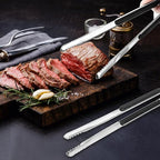 4 Pack Premium Stainless Steel Kitchen Tongs, Serving Tongs for Cooking, XEVOM Metal Food Tongs with Non-Slip Grip, Heat Resistant Grill Tongs 12 inch