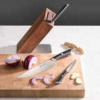 Cangshan ELBERT Series German Steel Forged 4-Piece HUA Knife Block Set, Acacia (Black)