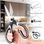 Kitchen Scissors 3 Pack - Replacement - Stainless Steel Cooking Shears for Cutting Meat, Food, Fish, Poultry Multipurpose Sharp Sissors for Dishwasher Safe, 8.3 Inch