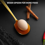 4 Piece Stainless Steel Serving Spoons Set - 2 Large, 2 Slotted, 9.2-Inch, Dishwasher Safe, for Parties/Kitchen/Buffet/Catering,Gold