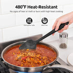 U-Taste Silicone Baking Spatula Set: 480ºF High Heat Resistant, Food Grade Flexible Rubber Kitchen Cooking Mixing Scraper, Food Grade Seamless Utensil for Nonstick Cookware Set of 3 (Black)