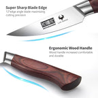 HOSHANHO 3.75 Inch Paring Knife, Ultra Sharp High Carbon Stainless Steel Small Kitchen Knife, Professional Janpanese Fruit Knife with Ergonomic Wood Handle