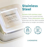 U Konserve Stainless Steel Food Storage Bento Box Container, Leak Proof Silicone Lid Dishwasher Safe - Plastic Free (50oz Blue)