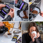 Colonial Coffee 100 Count Single Pot Coffee Packets – Assorted Variety Pack with Medium, Dark, & Decaf Roast Blends | Pre-Measured Frac Packs for 12 Cup Maker | Bulk Ground Gourmet Coffee for Home & Office