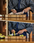 KYOKU Knife Set, 2pc Japanese Kitchen Knife Set for Cooking, 8" Chef 3.6" Paring Knife with Sheath Gift Box, Professional Sharp Damascus Stainless Steel Knives for Meat Vegetable Fruit