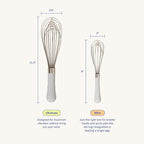 GIR: Get It Right Stainless Steel Whisk - Small Whisks for Cooking, Mixing, and Stirring - Mini-8 Inch - Studio White