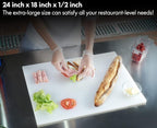 CURTA 6-Pack Cutting Boards for Kitchen, 24" x 18" x 0.5" 6-Piece (White, Red, Green, Blue, Yellow, Brown) Color Coded Plastic Chopping Board with Anti Slip Surface Dishwasher Safe