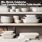 Artena Soup Bowls 32 OZ, Cereal Bowls Set of 4, Embossment Ceramic Ramen Bowl, 6.3 Inch White Salad Bowls, Large Dinner Bowl for Pho, Noodle, Pasta, Snack, Dishwasher Microwave Safe, Multiple Patterns