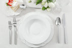DEACORY Silverware Set Flatware Set Stainless Steel Cutlery Set Silver Mirror Finished Hexagon Handle 5 Pieces Service for 1