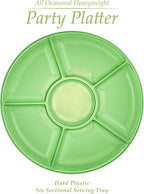 Plasticpro 6 Sectional Round Plastic Serving Tray/Platter (2, Green)