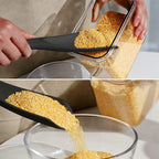 VOVOLY Cooking Spoon for Nonstick Cookingwares, Silicone Spatula Spoon for Mixing, Scoop, and Scrape, (Black-2 pack, 11.4'')