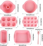 Silicone Bakeware Set, Heat Resistant Baking Pans, Nonstick Baking Molds for Cake