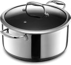 HexClad Hybrid Nonstick 7-Piece Cookware Set, 2Qt Pot with Lid, 8Qt Pot with Lid, and Tabletop Salt and Pepper Grinder Set, Stay-Cool Handles, Dishwasher and Oven-Safe, Induction Ready