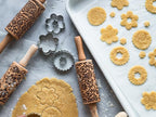 STAR ROLLING PIN WOODEN EMBOSSING ROLLING PIN for homemade cookies