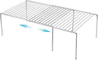 iPEGTOP Expandable Kitchen Cupboard Organiser, 2-Piece Adjustable Freezer Cabinet Storage Wire Shelf Rack Rustproof Metal Shelves Space Saver for Countertop Pantry Drawer Utensils