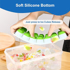 Ice Cube Tray, Ice Cube Trays for Freezer 4 Pack with Lid and Bin, Ice Tray Easy-Release, Ice Trays for Freezer Stackable, Silicone Ice Cube Tray for Drinks, Coffee - BPA-Free and Odor-Free