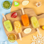 Ozera 2 Pack Popsicles Molds Set, Silicone 4 Cavities Oval Popsicle Cake Pop Molds for Homemade Cakesicles, with 50 Wooden Popsicle Sticks & Bags