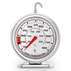 Oven Thermometer with Large 3" Dial | Accurate Oven Temperature Reading | Dual Scale 100°F-600°F & -40°C-310°C | for Gas/Electric Ovens, Grill, BBQ, Baking, Meat