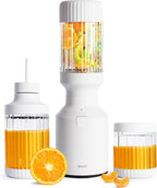 The Beast Mini Blender Plus | Mini Countertop Kitchen Blender | Blend Smoothies and Shakes, Dressings, Sauces, Dips | Extra Vessels, Straw Cap and Straws Included | 600W (Cloud White)